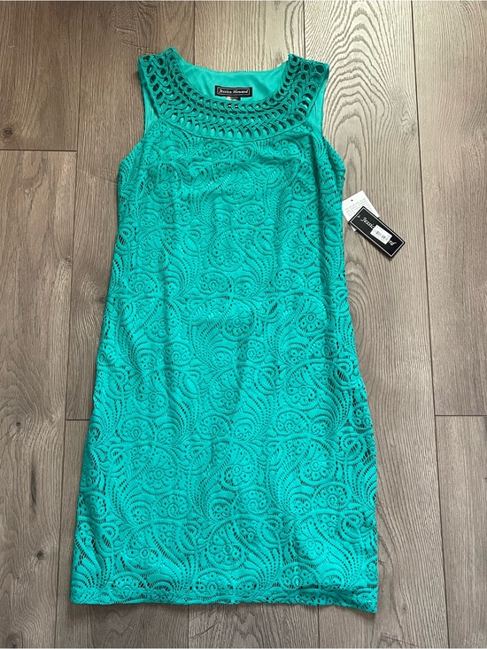 Jessica Howard Dresses & Skirts - NWT Jessica Howard 4P Teal Green Crochet Lace Sleeveless Cocktail Dress